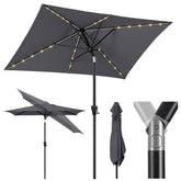 Rectangular parasol 300 x 200 cm garden umbrella with LED solar lighting
